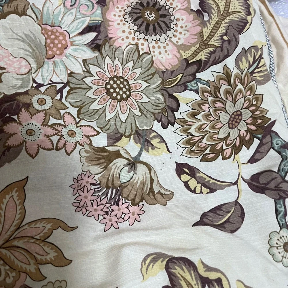 Vtg Waverly Queen‎ Comforter Set Reversible Floral Damask Pink Sage Cottagecore